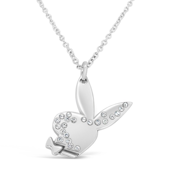 Playboy Necklace Bunny Pendant Swarovski Crystals NWT Authentic RARE Licensed xo - Picture 5 of 9
